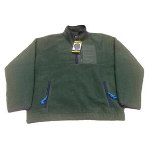 Gap Men’s Medium 1/2 Zip Green Fleece Pullover w/ Blue Accents NWT, $89.95 MSRP